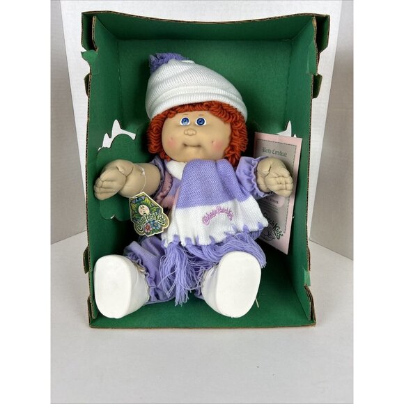 Cabbage Patch Kid Vintage 1985 Coleco Girl Red Pigtails & Blue Eyes NIB Retro - Picture 1 of 16